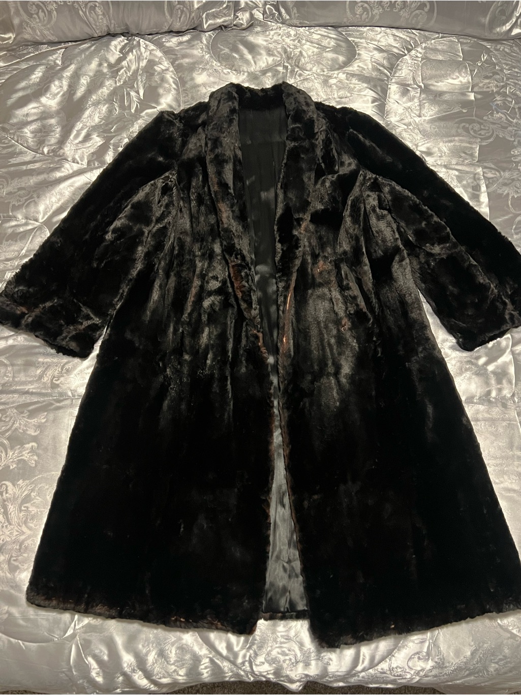 Luxurious Black Authentic Fur Coat